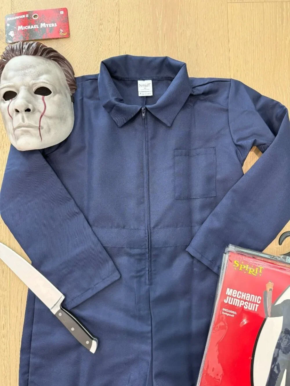 Boy's Michael Myers Costume Bundle XL Jumpsuit Mask Knife Halloween - Picture 5 of 10